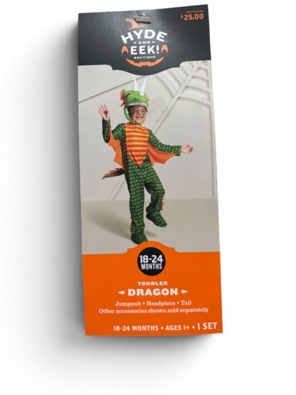NWT Hyde and Eek Toddler Dragon Halloween Costume Green Orange